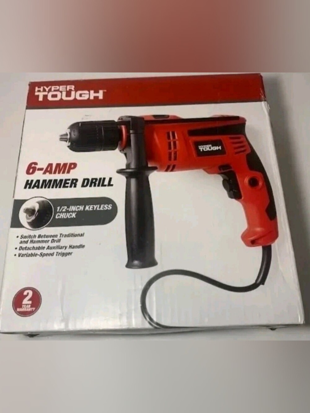 Hammer Drill -  1/2 Inch Hyper Tough  Corded 6-Amp Keyless Chuck DL1137 NIB